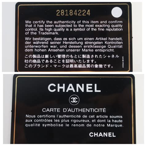 ver tarjeta de autenticidad chanel.